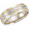 14K White Yellow 7 mm Grooved Band Size 12 Ref 294505