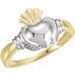 10K Yellow/White Claddagh Ring Size 11