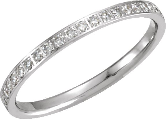 14K White .375 CTW Diamond Eternity Band Size 5 Ref 9658978