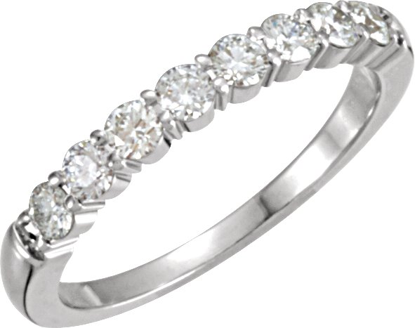 14K White 1/2 CTW Natural Diamond Anniversary Band 