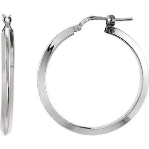 Sterling Silver Knife-Edge Tube 24 mm Hoop Earrings