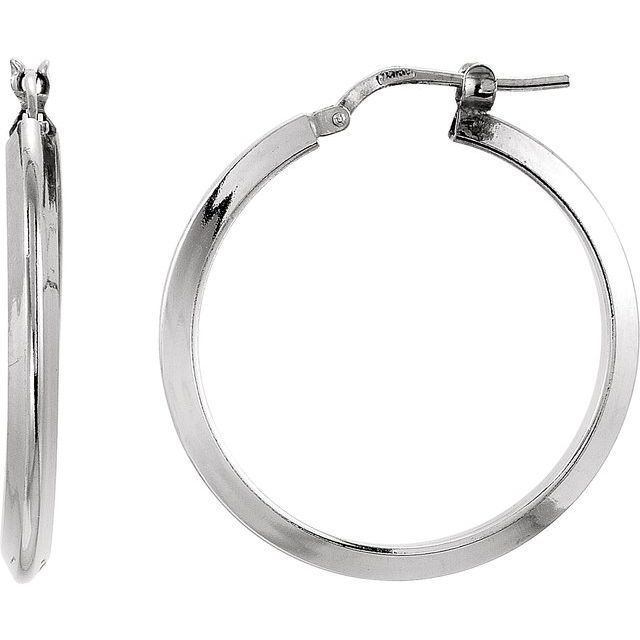 Sterling Silver 24 mm Knife-Edge Hoop Earrings