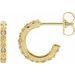 14K Yellow .04 CTW Natural Diamond Vintage-Inspired J-Hoop Earrings