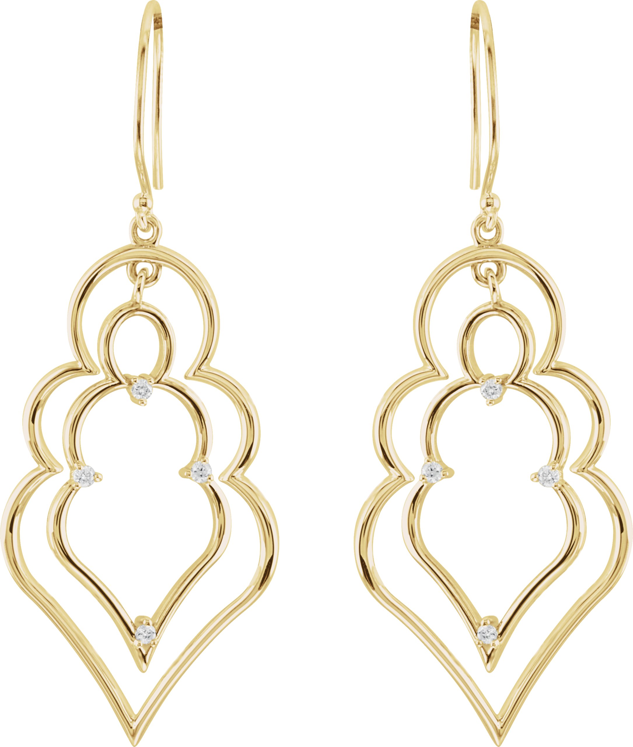 Alternative view of 1/8 CTW Natural Diamond Earrings – 14K Yellow Gold