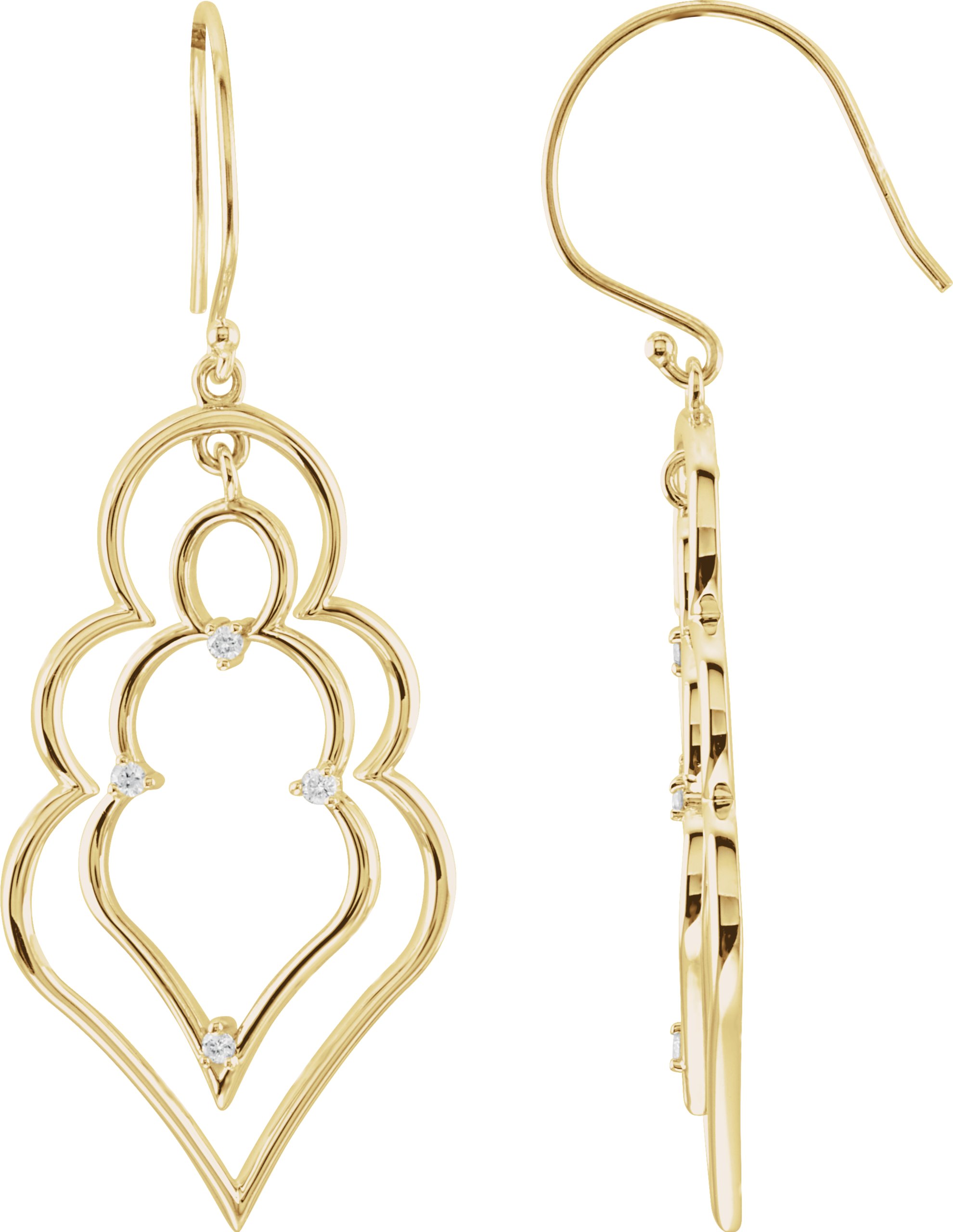 1/8 CTW Natural Diamond Earrings – 14K Yellow Gold