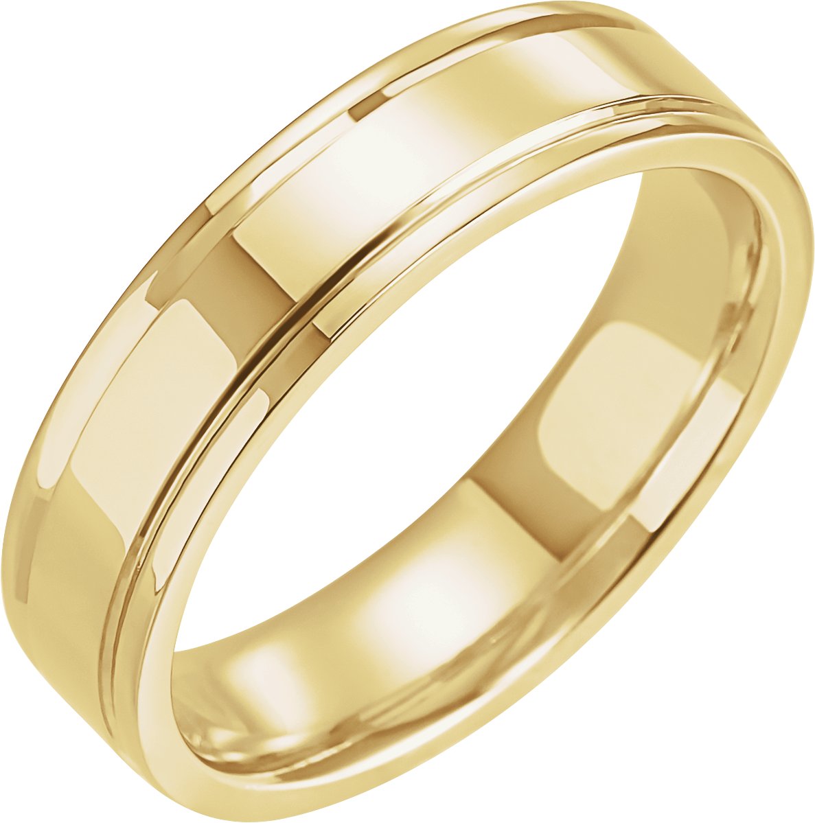 14K Yellow 5 mm Grooved Band Size 8