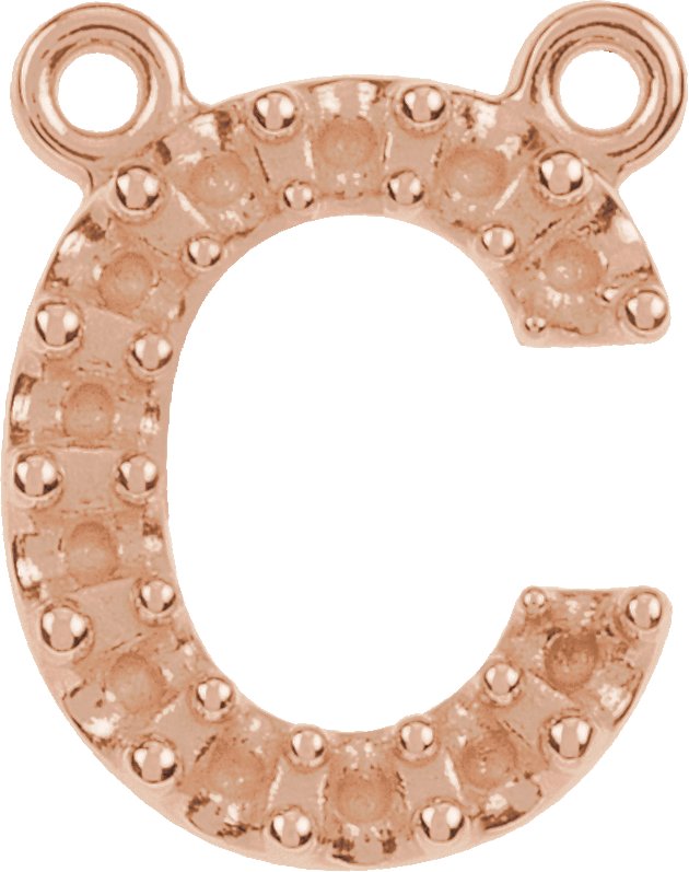 Accented Block Initial Necklace Center