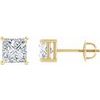 14K Yellow 5.5x5.5 mm Square Forever One Created Moissanite Solitaire Earrings Ref. 12886723