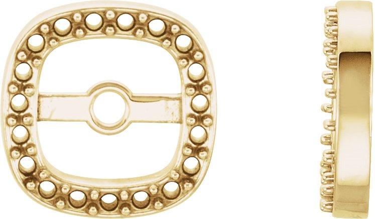 Cushion Frame Halo-Style Earring Jackets