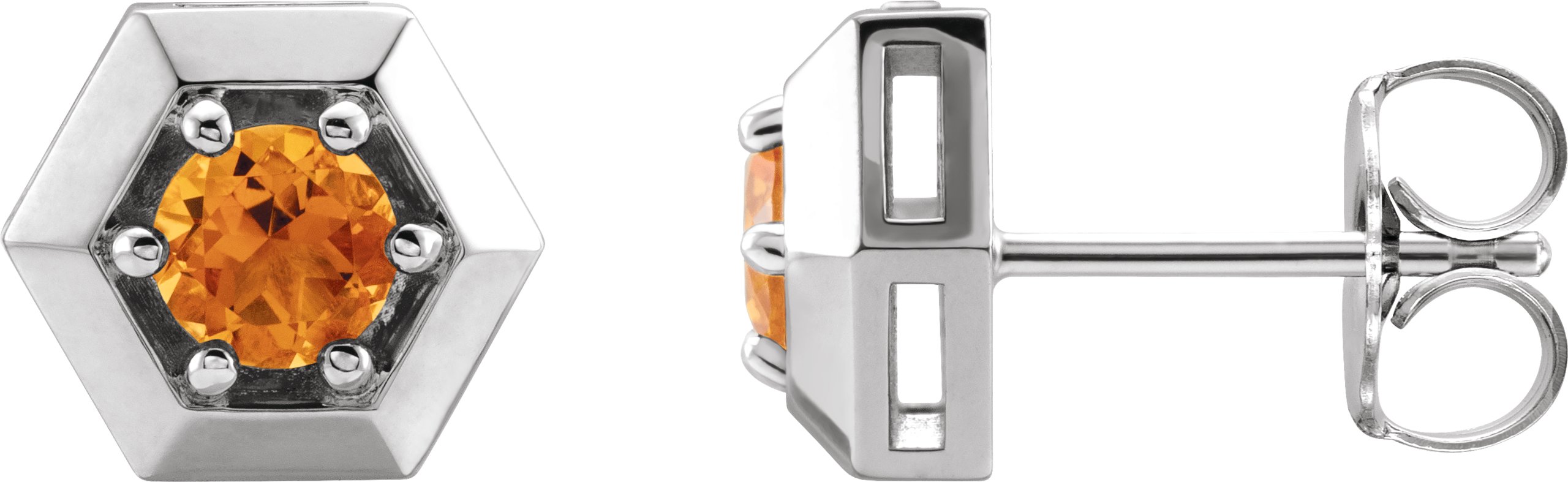 Sterling Silver Citrine Geometric Earrings Ref 16635826