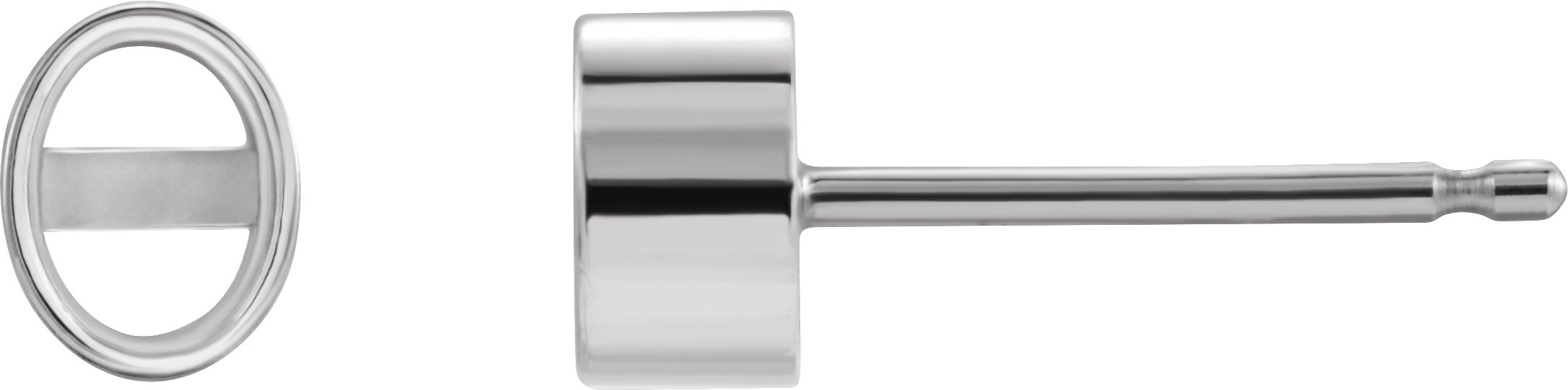 Oval Bezel-Set Stud Earrings