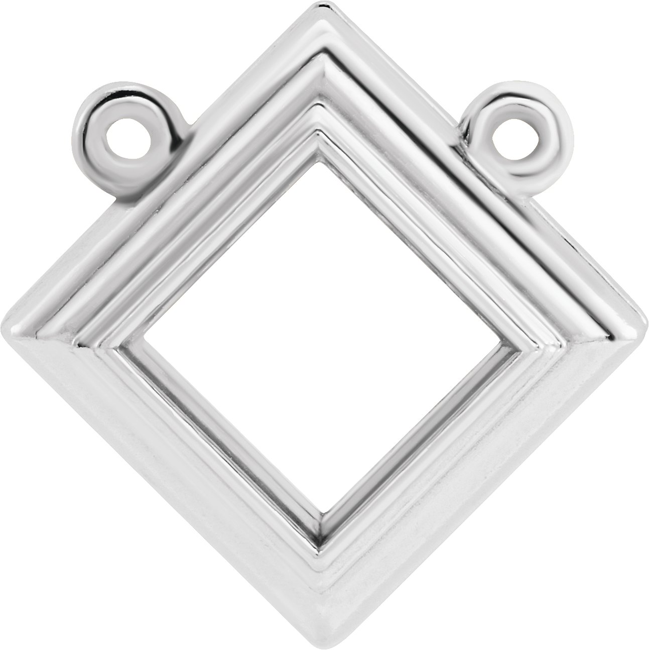 Square Bezel-Set Necklace Center