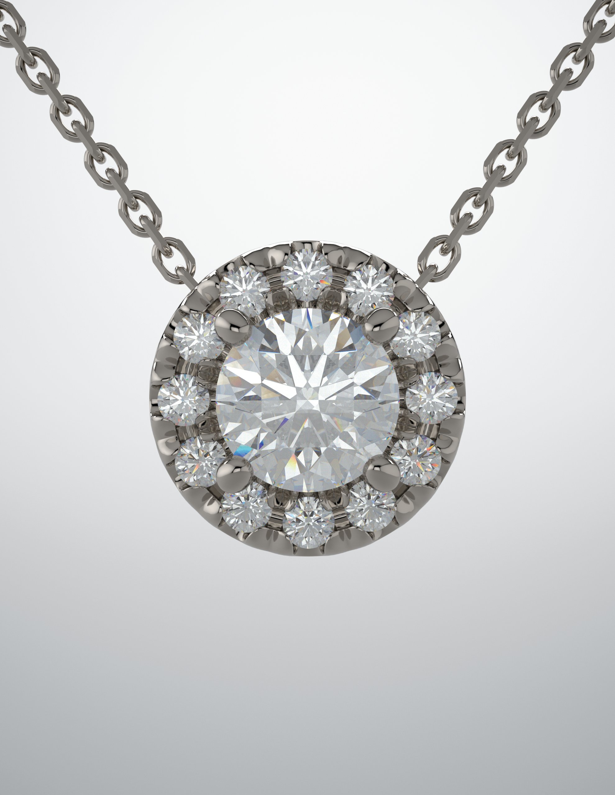 Diamond Fashion | Halo-Style Pendant