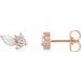 14K Rose Australian Natural White Opal & 1/6 CTW Natural Diamond Cluster Earrings