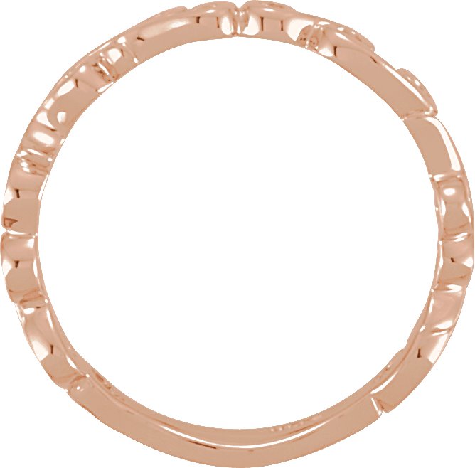 14K Rose 4 mm Scroll Design Band