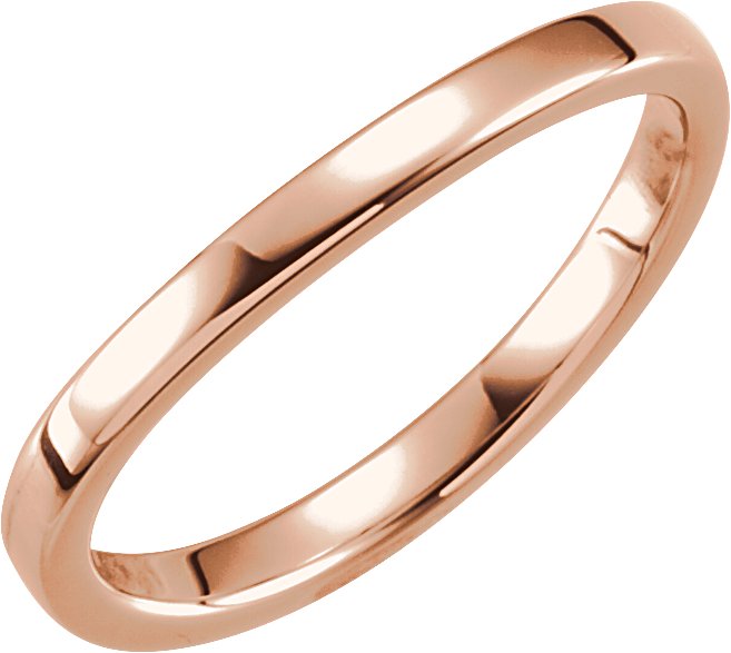 14K Rose 1.65 mm Ladies Stackable Band Size 7.5