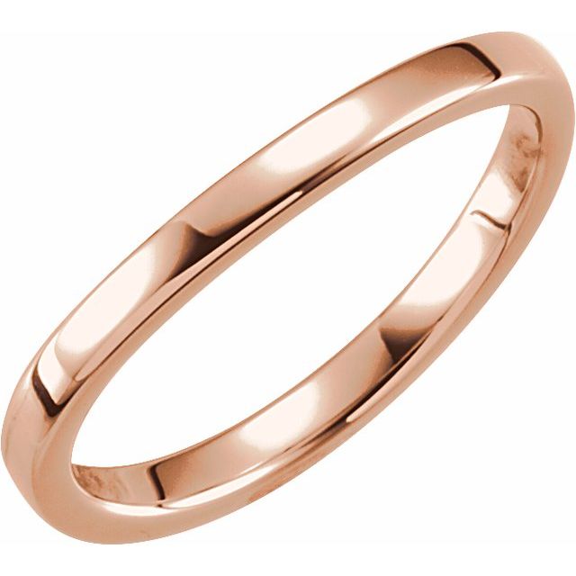 14K Rose 1.65 mm Ladies Stackable Band Size 8