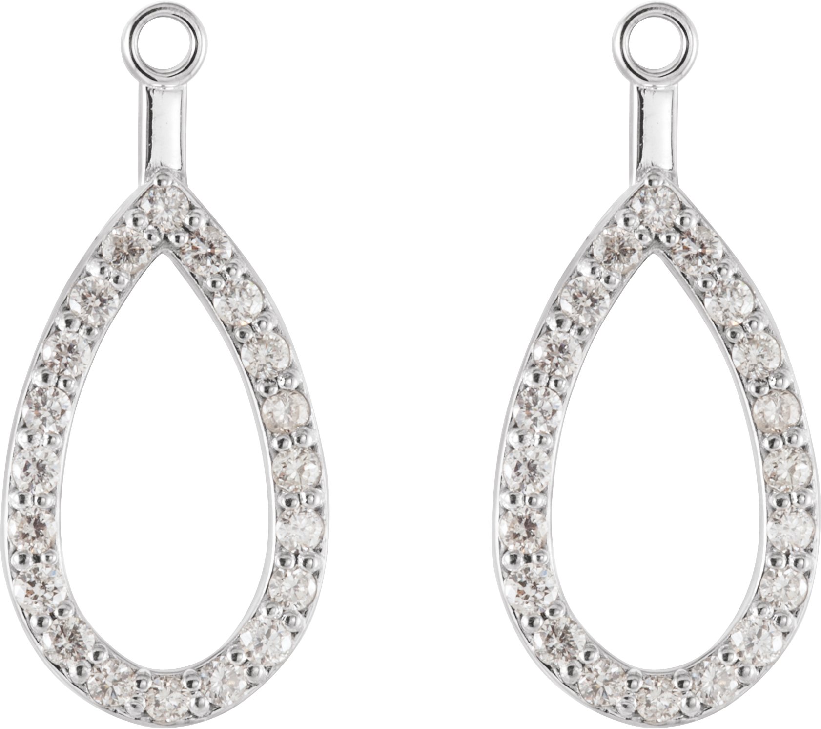 14K White 1/3 CTW Diamond Teardrop Earring Jackets