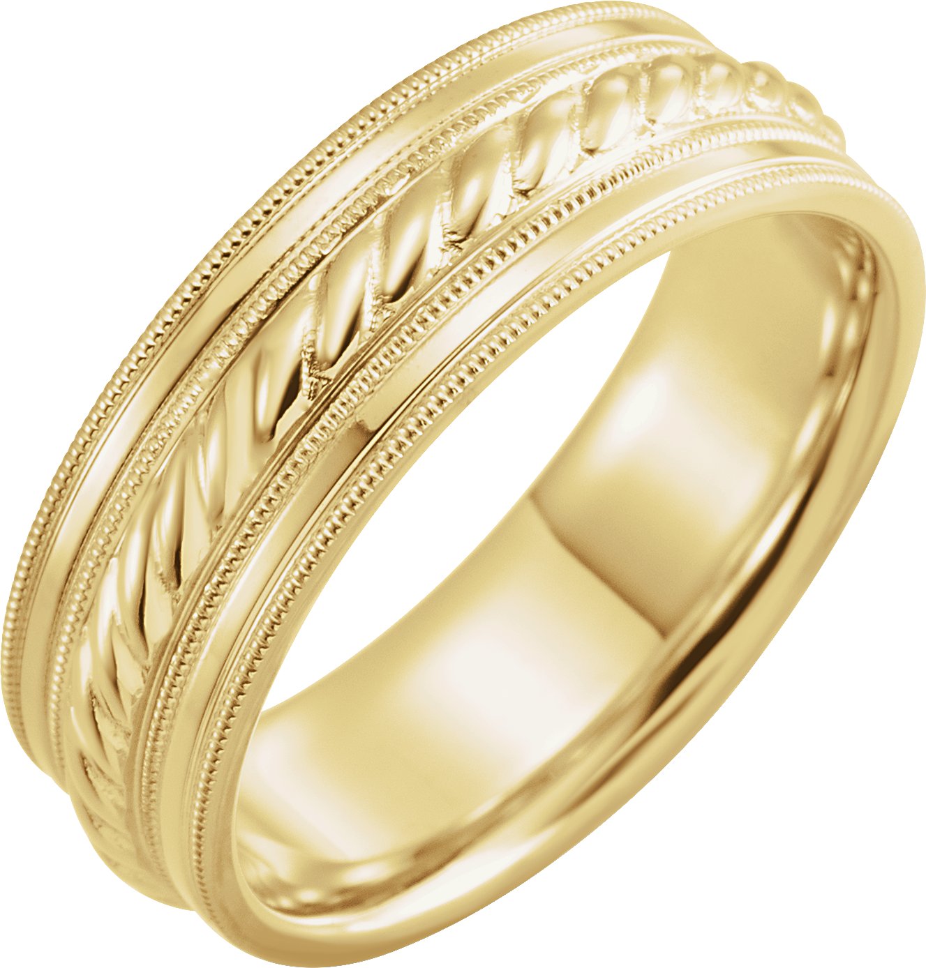 10K Yellow 7 mm Rope Pattern Band with Milgrain Size 14.5 Ref 16526193
