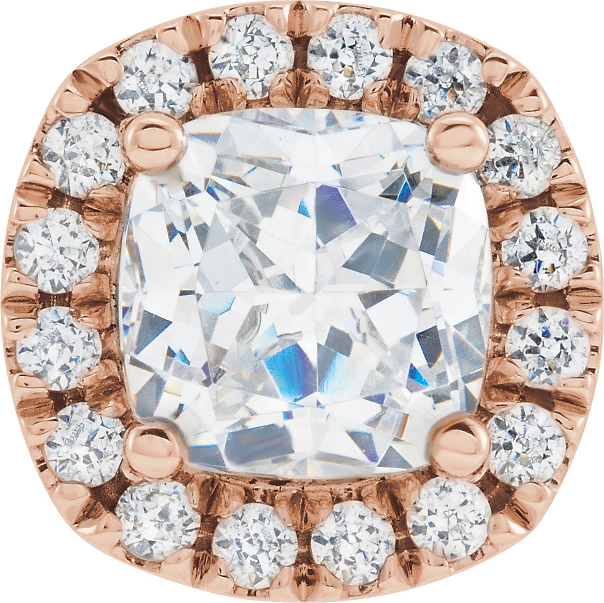Cushion 4-Prong Halo-Style Peg Setting