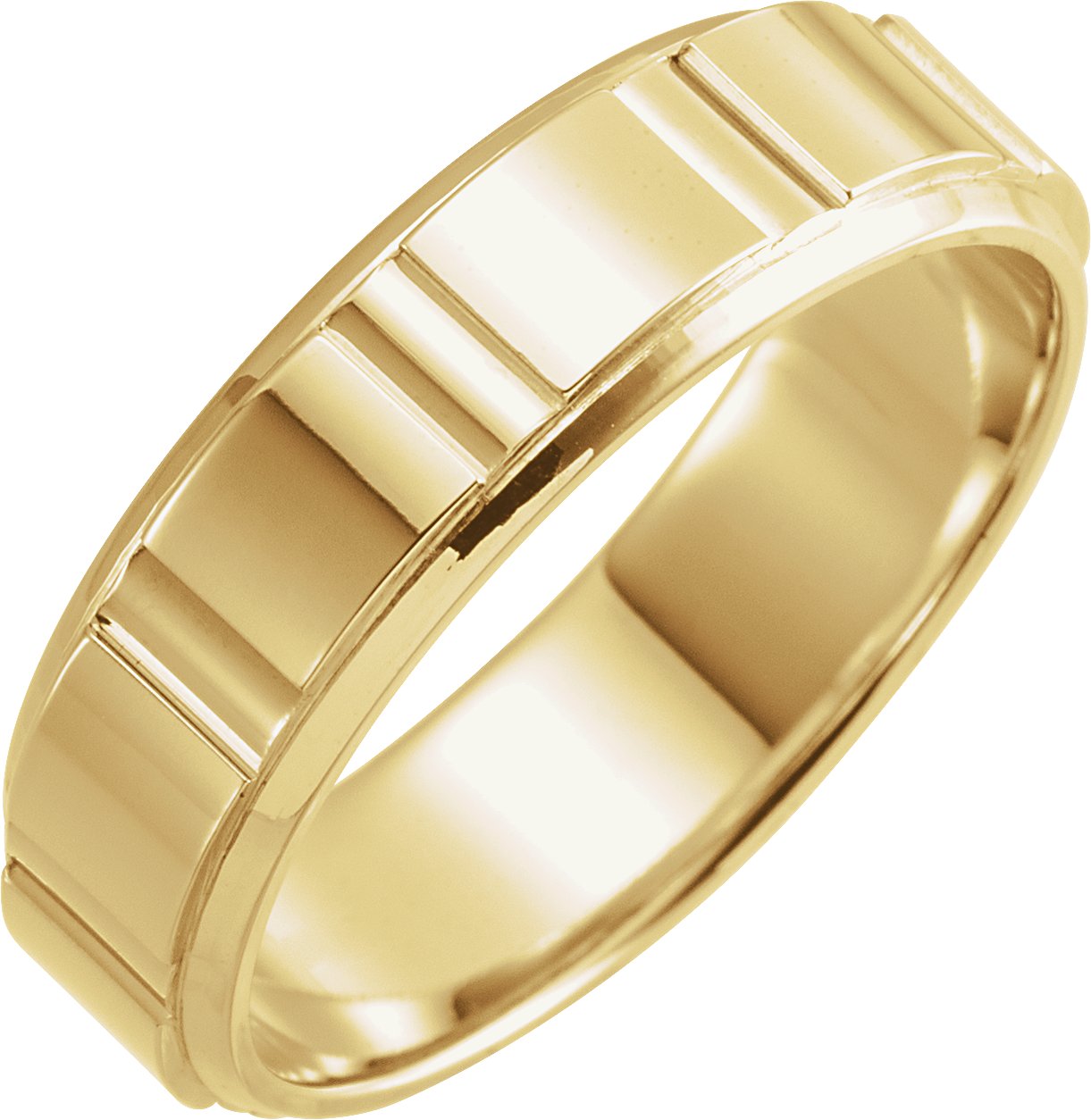 14K Yellow 6 mm Patterned Band Size 7 Ref 16544023