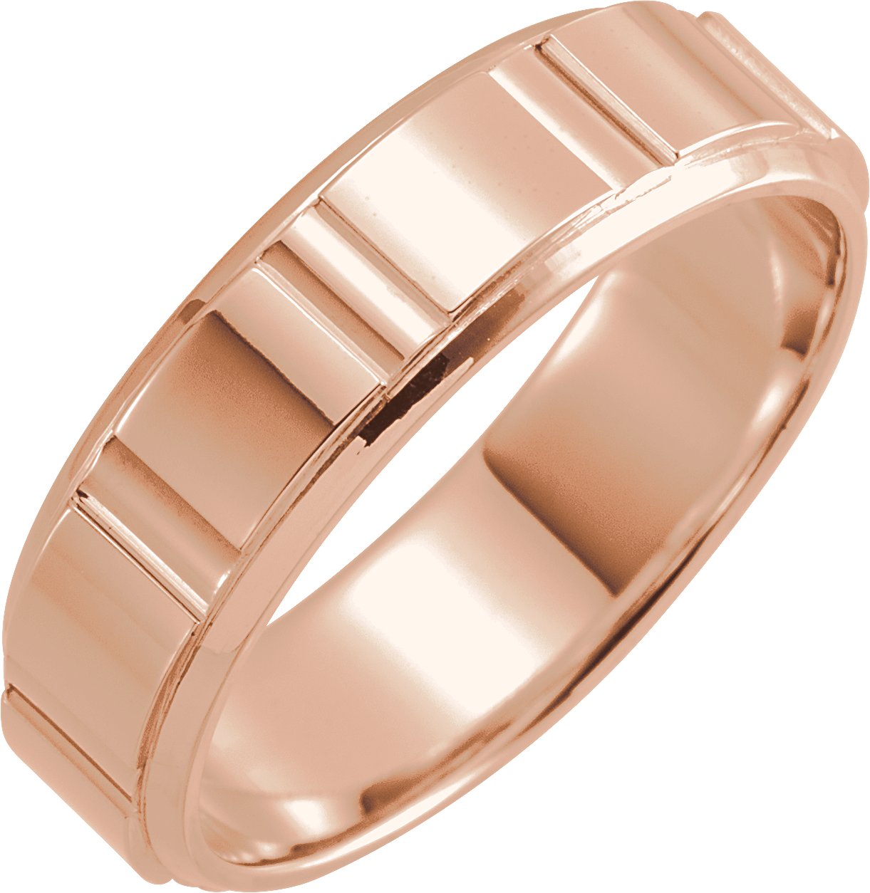 18K Rose 6 mm Patterned Band Size 13 Ref 16544167