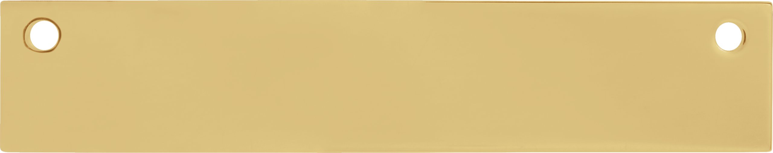 18K Yellow Engravable Bar Necklace Center