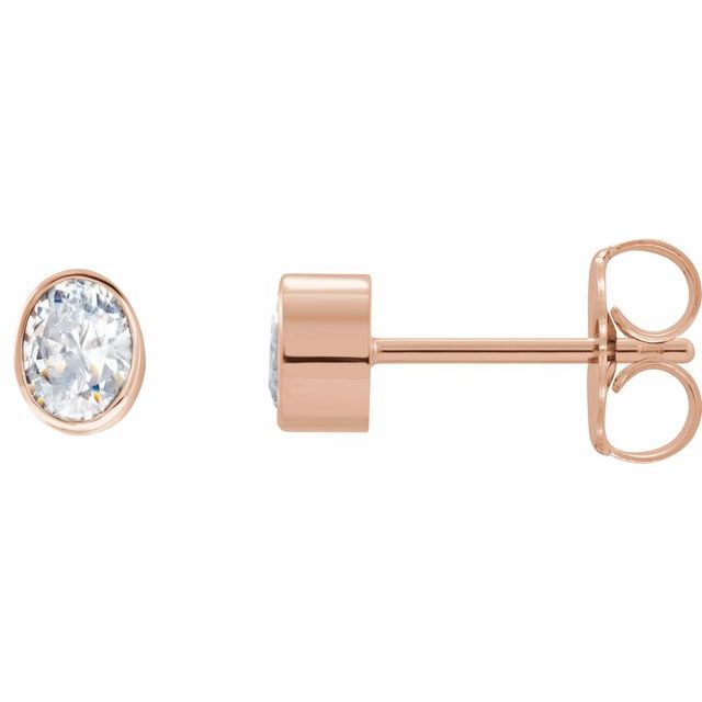 14K Rose 1/5 CTW Natural Diamond Bezel-Set Earrings