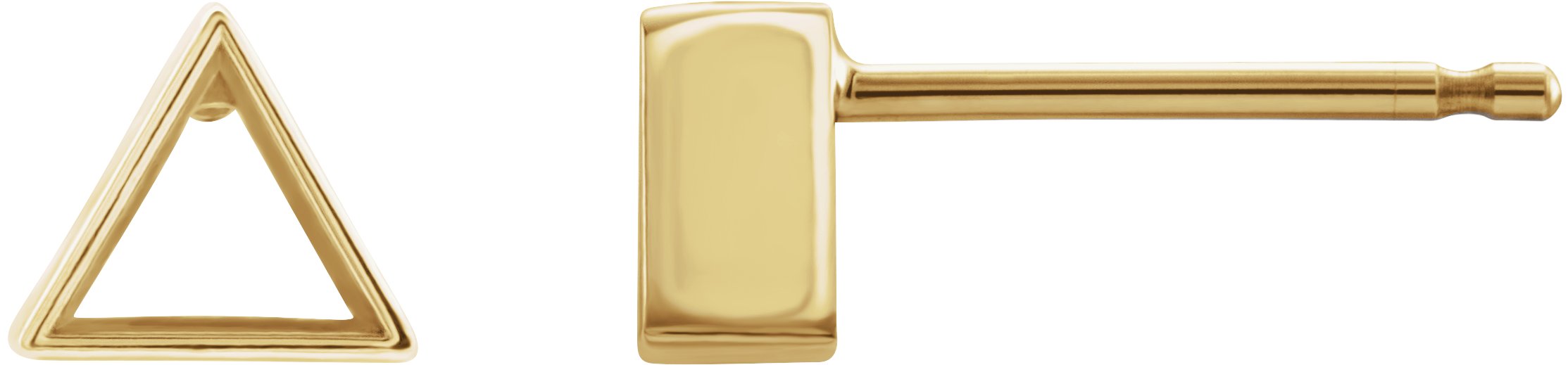 Triangle Bezel-Set Stud Earrings