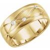 14K Yellow .20 CTW Diamond Grooved 8 mm Band Size 7 Ref 10143371