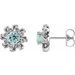 Sterling Silver Natural Aquamarine & 1/6 CTW Natural Diamond Halo-Style Earrings