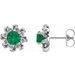 Platinum Lab-Grown Emerald & 1/6 CTW Natural Diamond Halo-Style Earrings