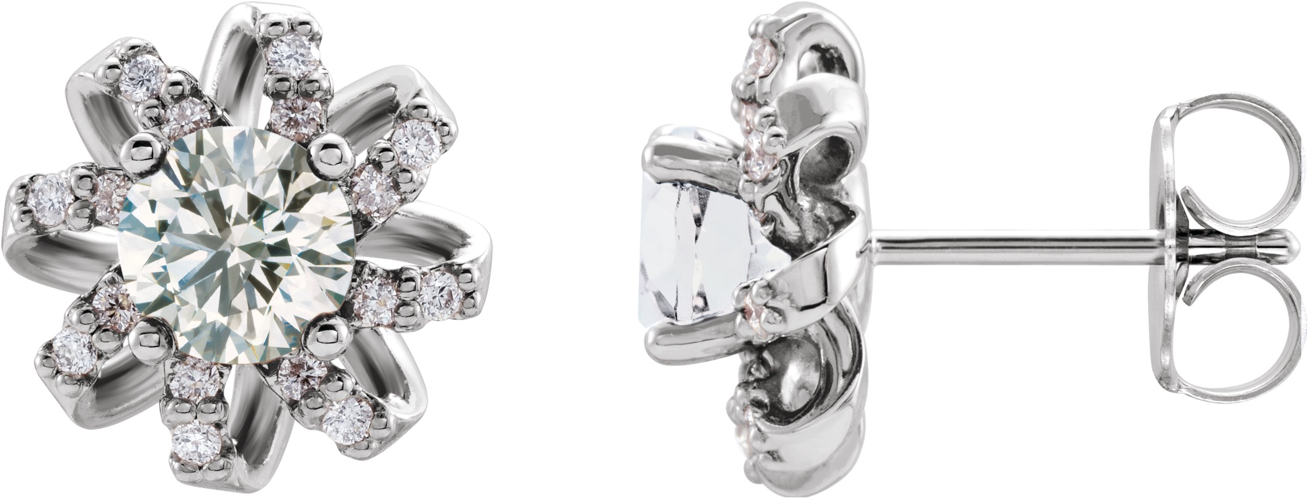 Platinum 1 CTW Diamond Halo Style Earrings Ref 16635661