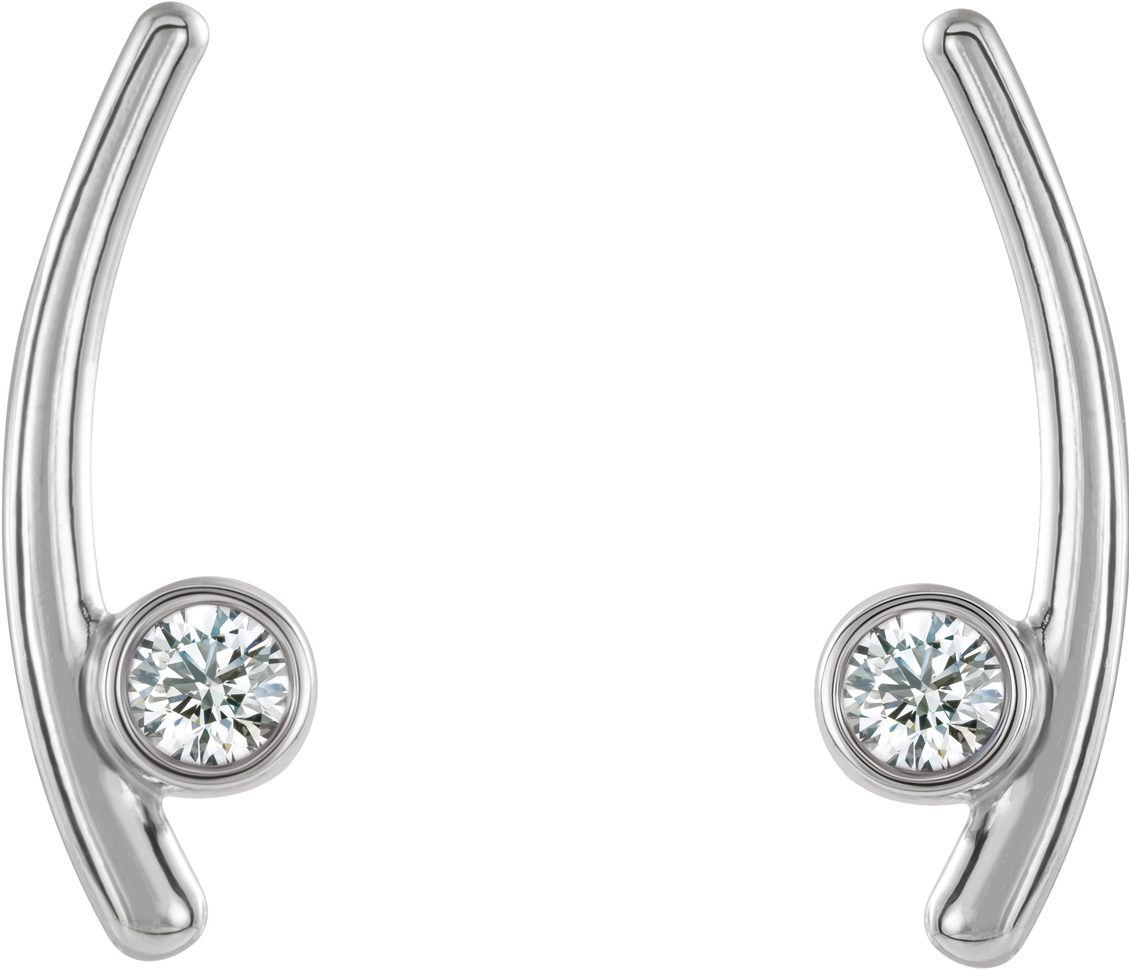 Platinum .20 CTW Diamond Ear Climbers Ref 14653468