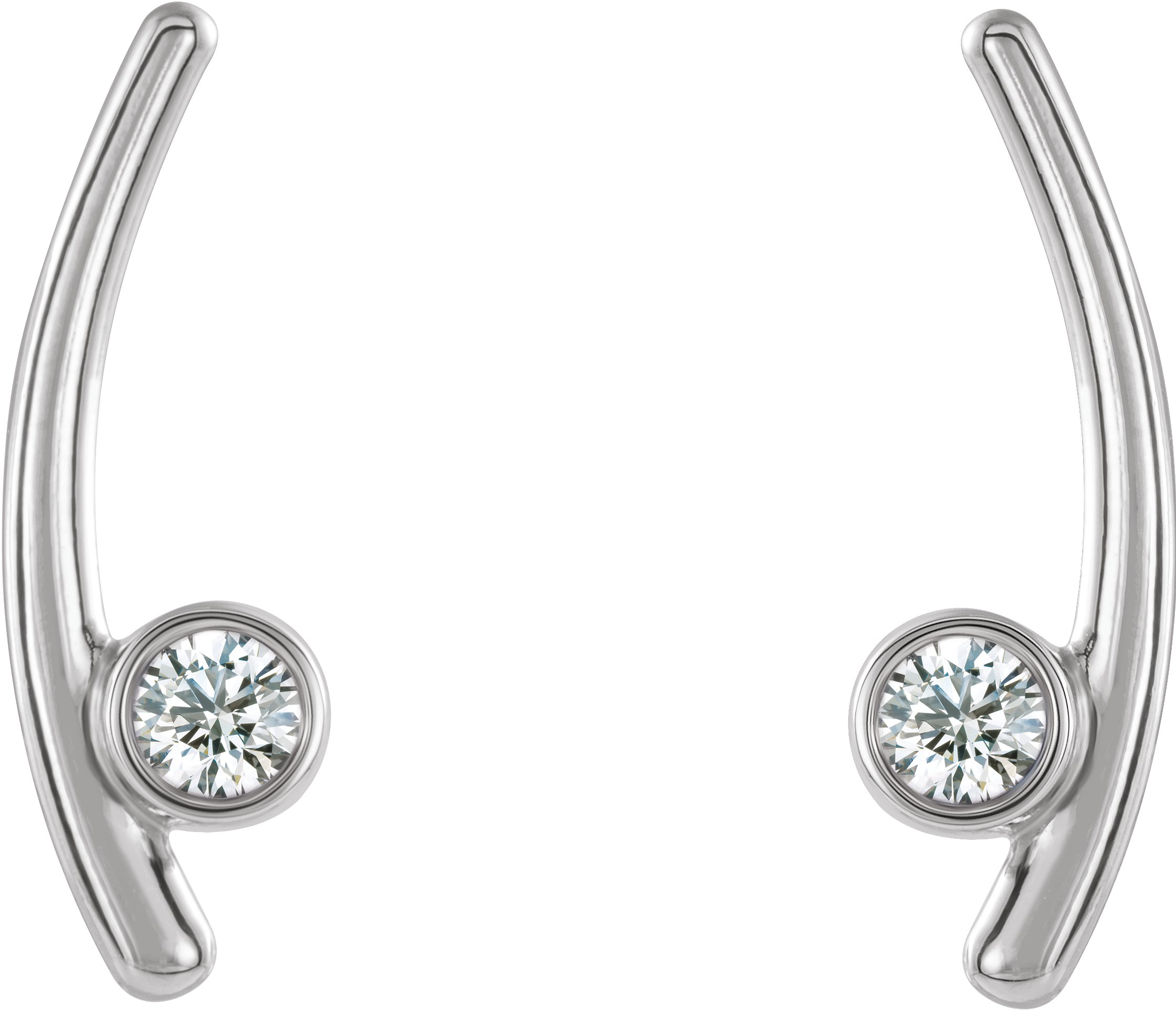 Sterling Silver .20 CTW Diamond Ear Climbers Ref 14653584