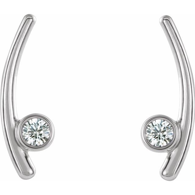 Sterling Silver 1/5 CTW Natural Diamond Ear Climbers