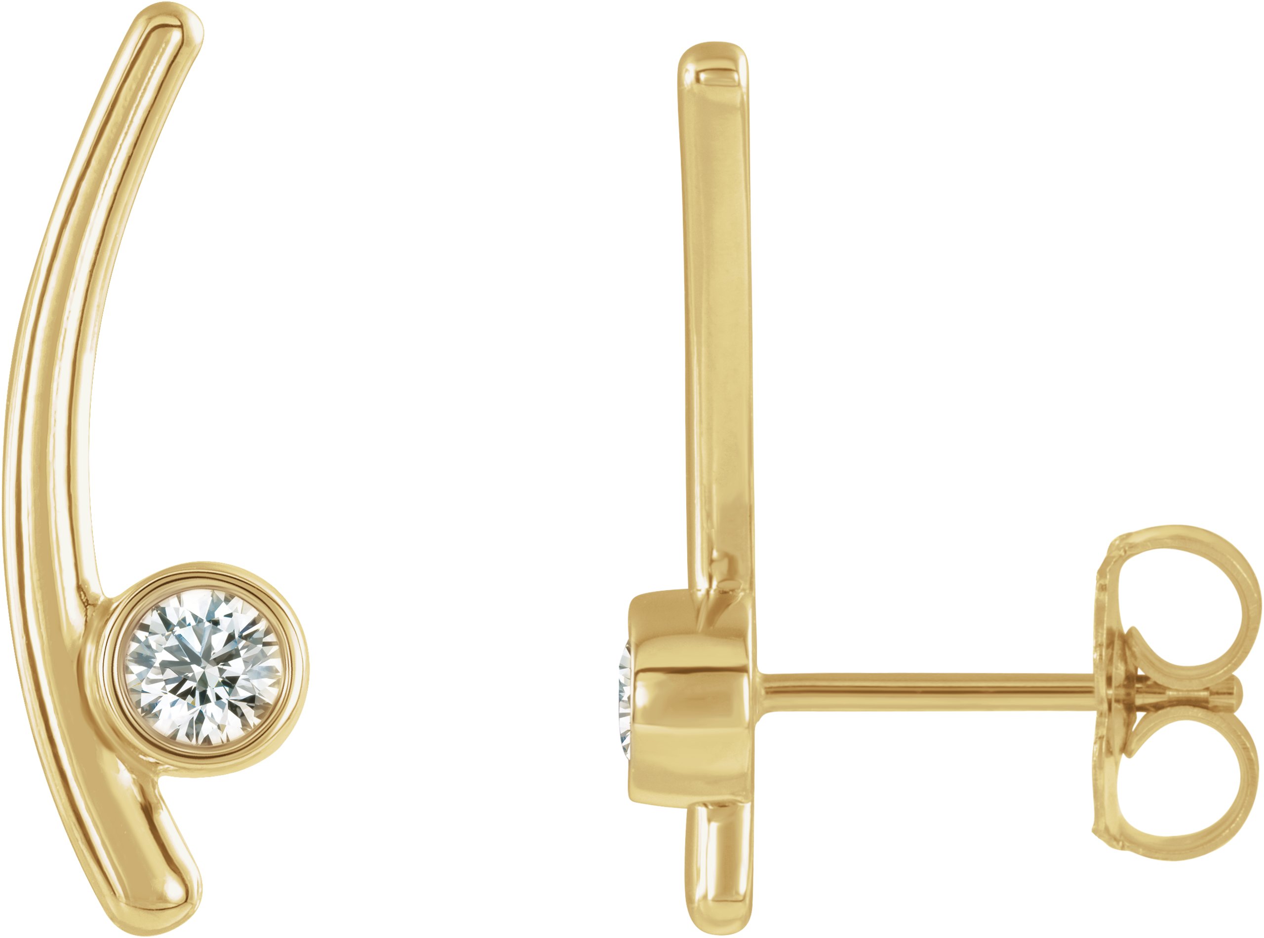 14K Yellow .20 CTW Diamond Ear Climbers Ref 14653828