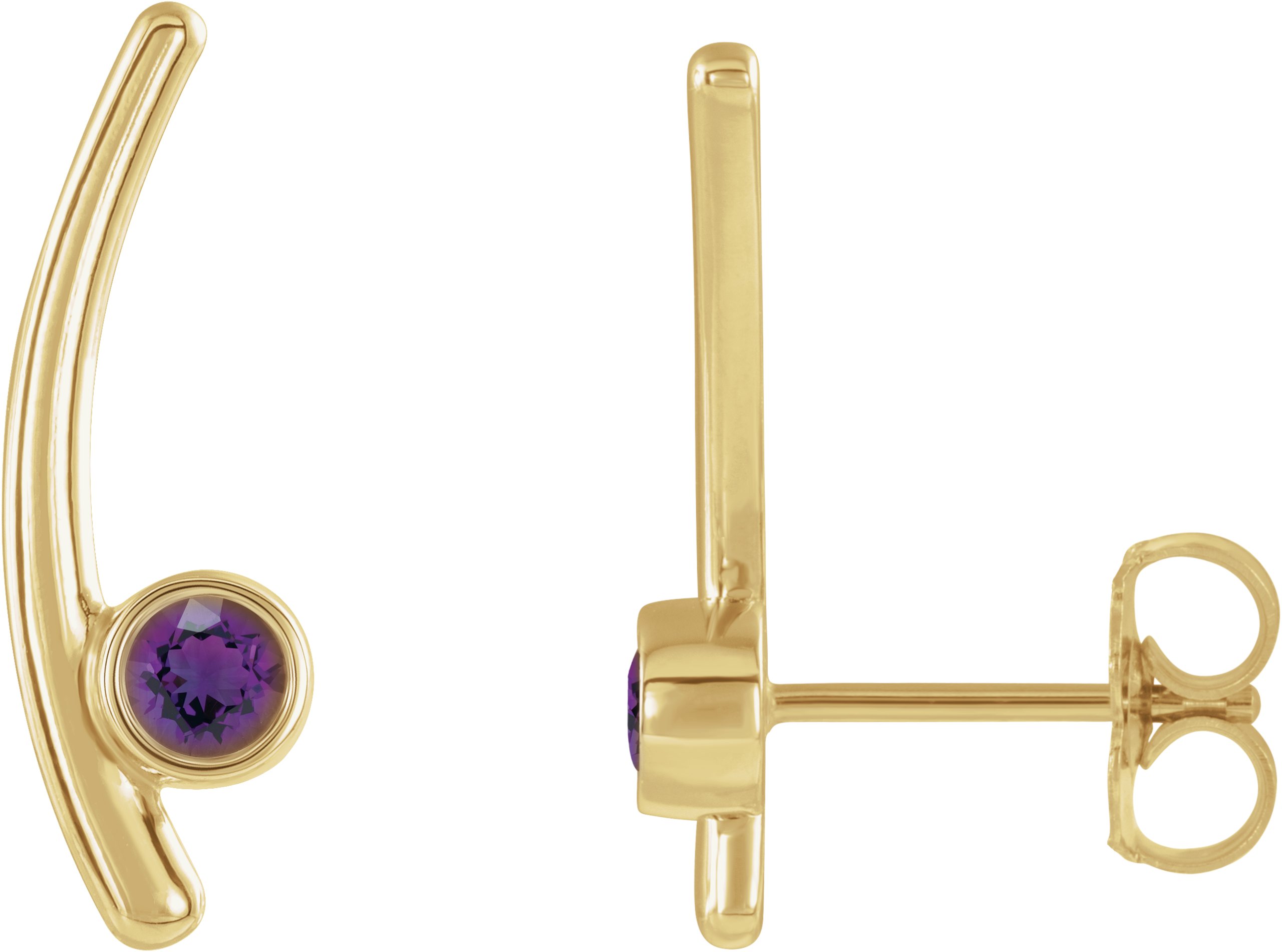 14K Yellow Amethyst Ear Climbers Ref 14653903