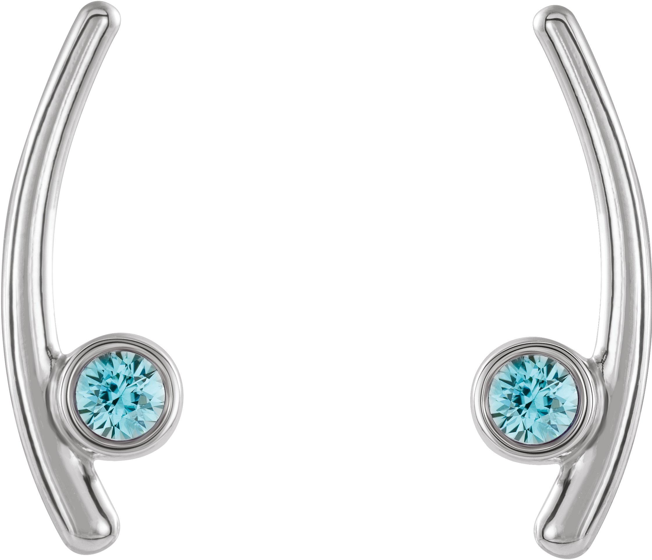 Platinum Aquamarine Ear Climbers Ref 14653525