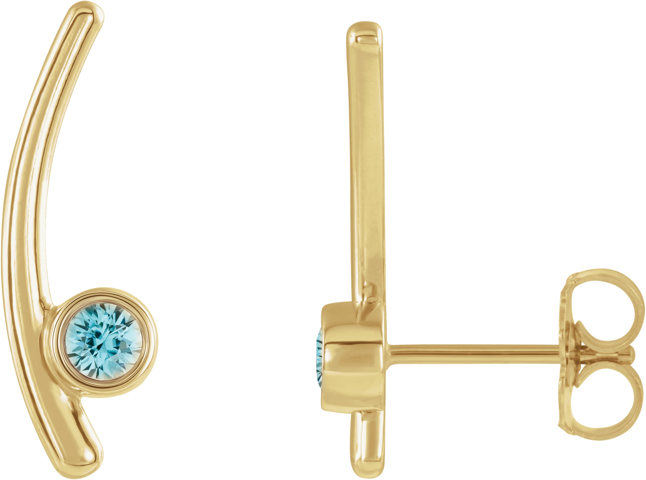 14K Yellow Aquamarine Ear Climbers Ref 14653904