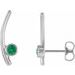 Sterling Silver Lab-Grown Emerald Ear Climbers