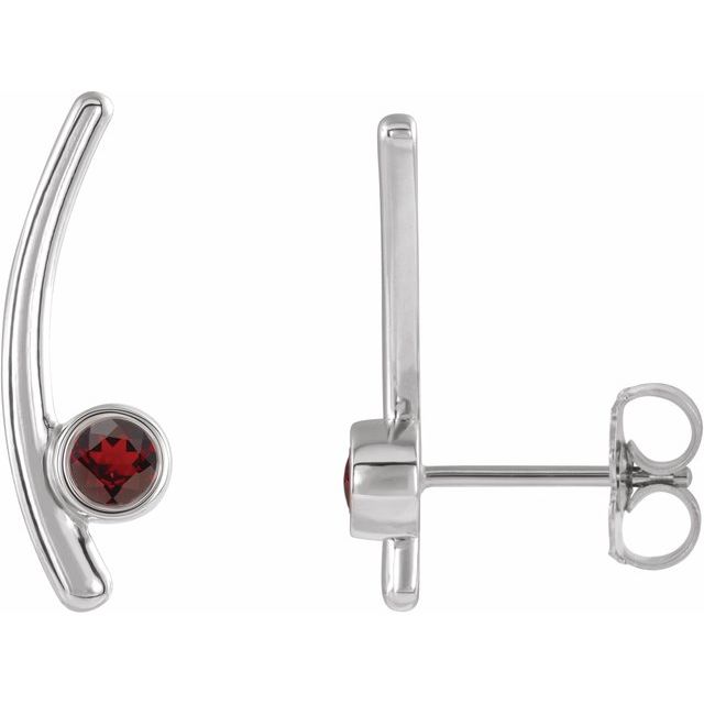 Sterling Silver Lab-Grown Ruby Ear Climbers