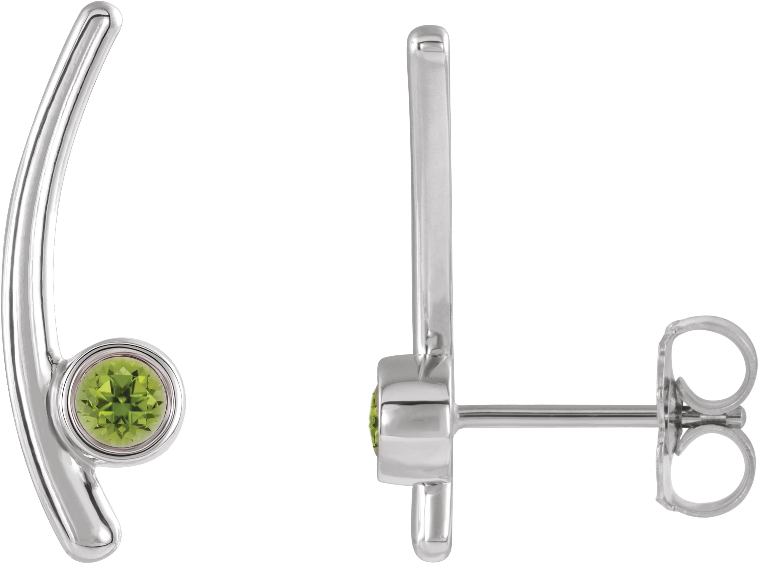 Platinum Peridot Ear Climbers Ref 14653587