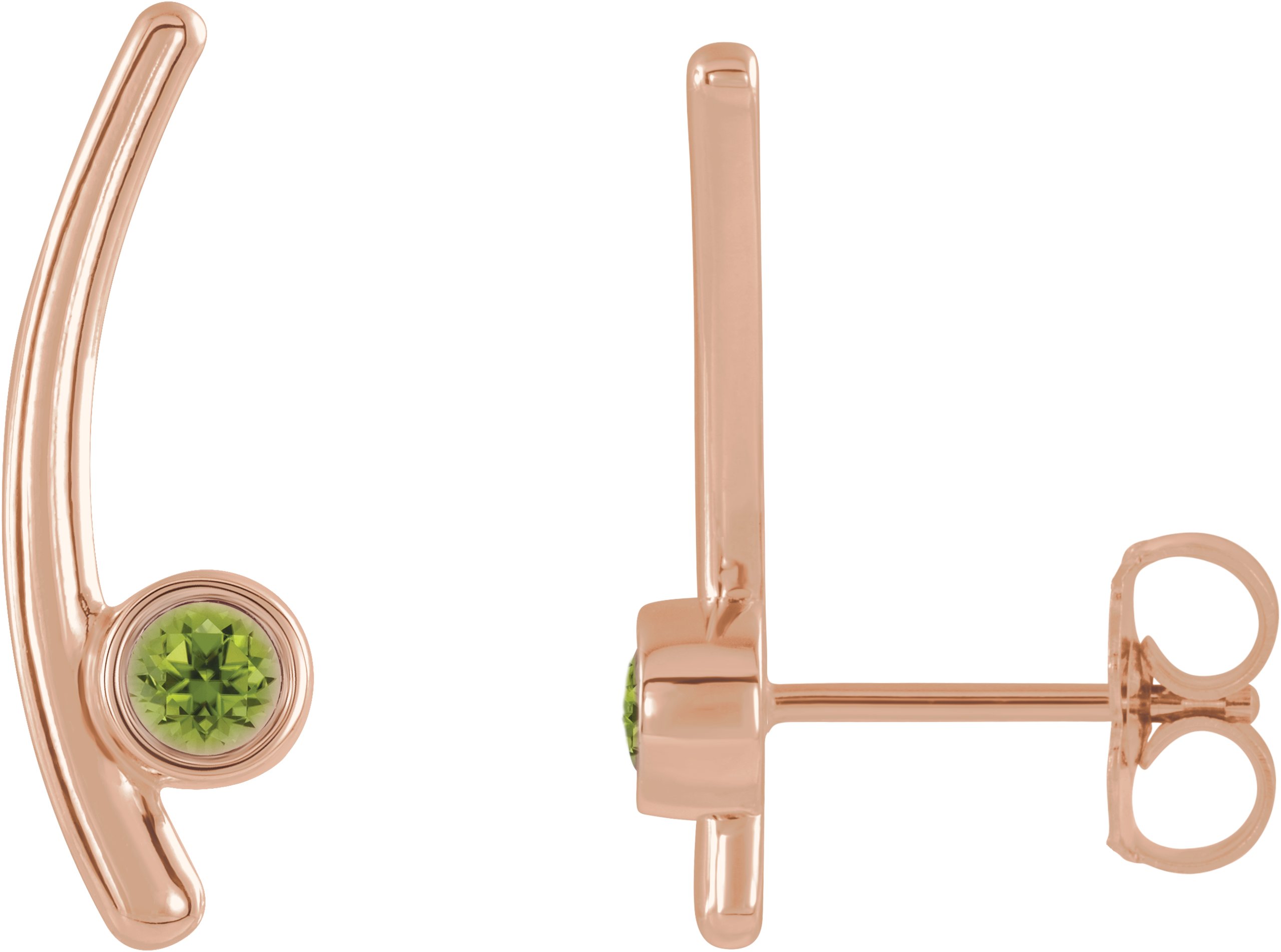 14K Rose Peridot Ear Climbers Ref 14653418