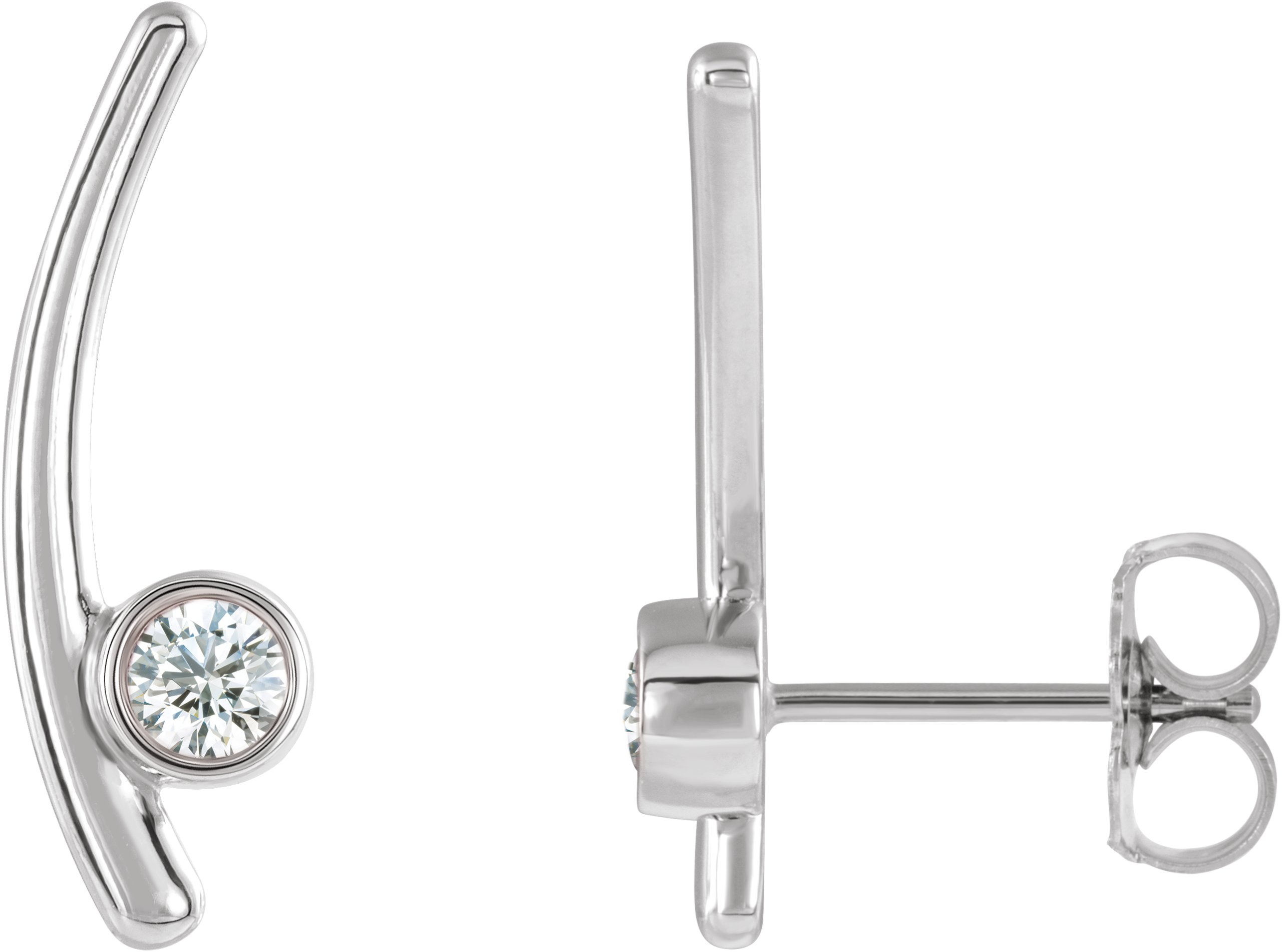 14K White Sapphire Ear Climbers Ref 14653827