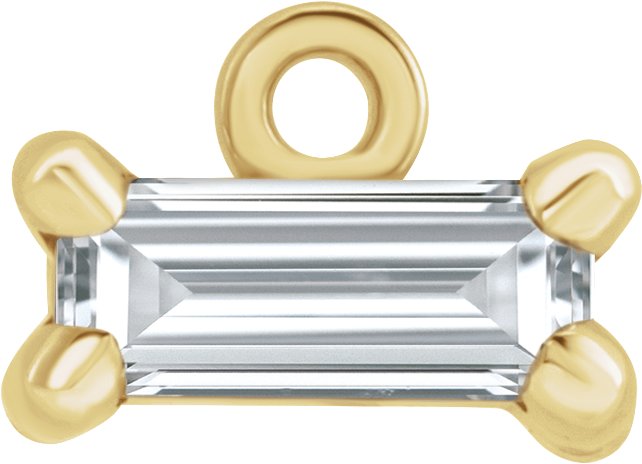 Straight Baguette 4-Prong Dangle