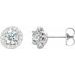 14K White 5.5 mm Natural White Sapphire & 1/4 CTW Natural Diamond Earrings