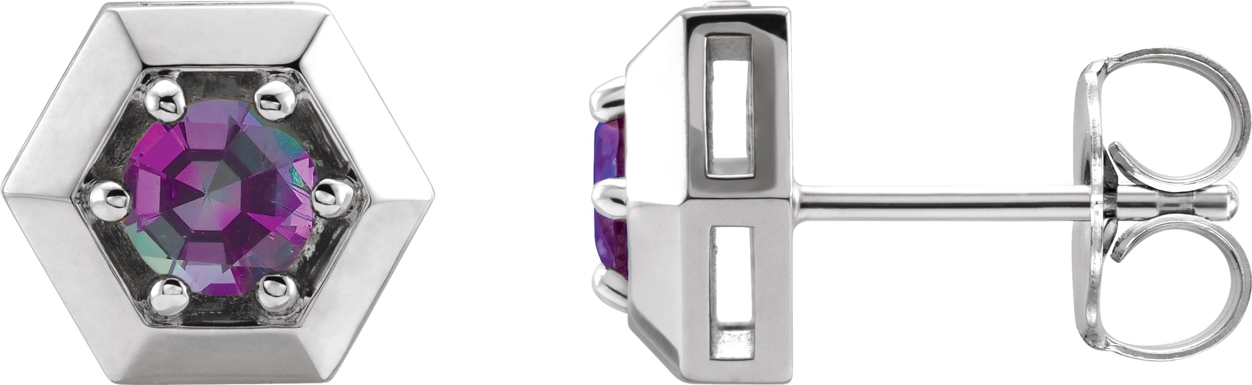 Platinum Alexandrite Geometric Earrings Ref 16635804