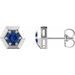 Sterling Silver Lab-Grown Blue Sapphire Geometric Earrings