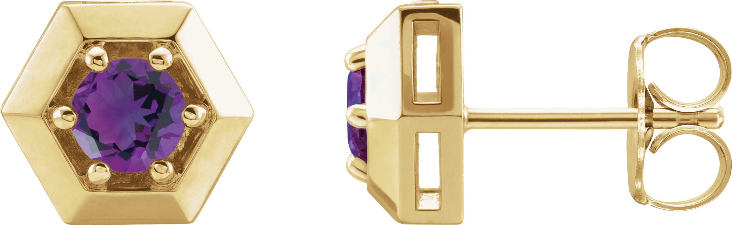 14K Yellow Amethyst Geometric Earrings Ref 16635771